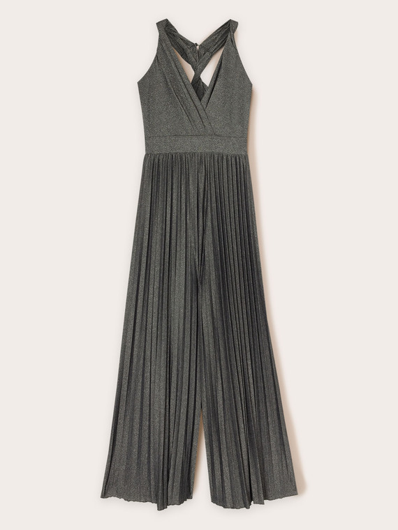 Pleated lurex jumpsuit