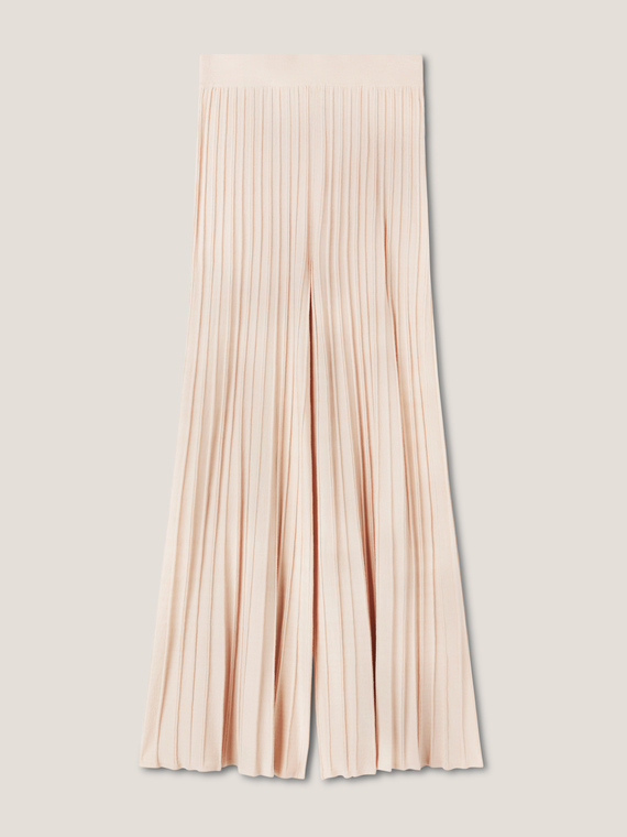 Pleated knit trousers