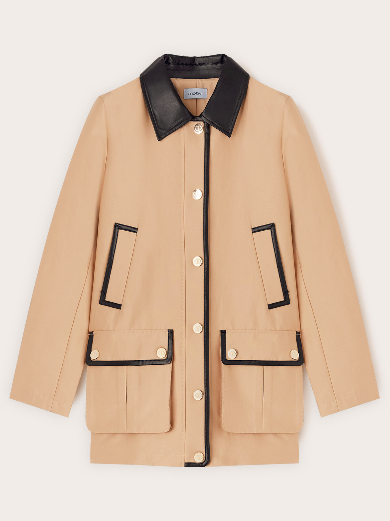 Jacket with coated fabric inserts image number 4