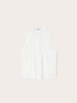 Pleated voile shirt with mandarin collar image number 4