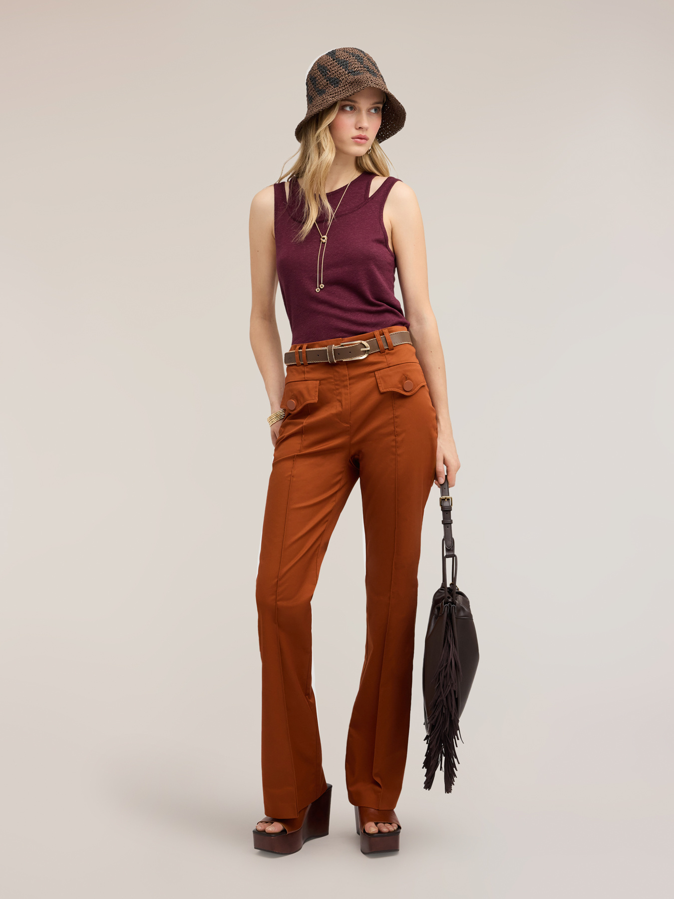 Pantalon flare avec poches image number 0