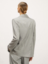 Pinstriped lurex long single-breasted blazer image number 1