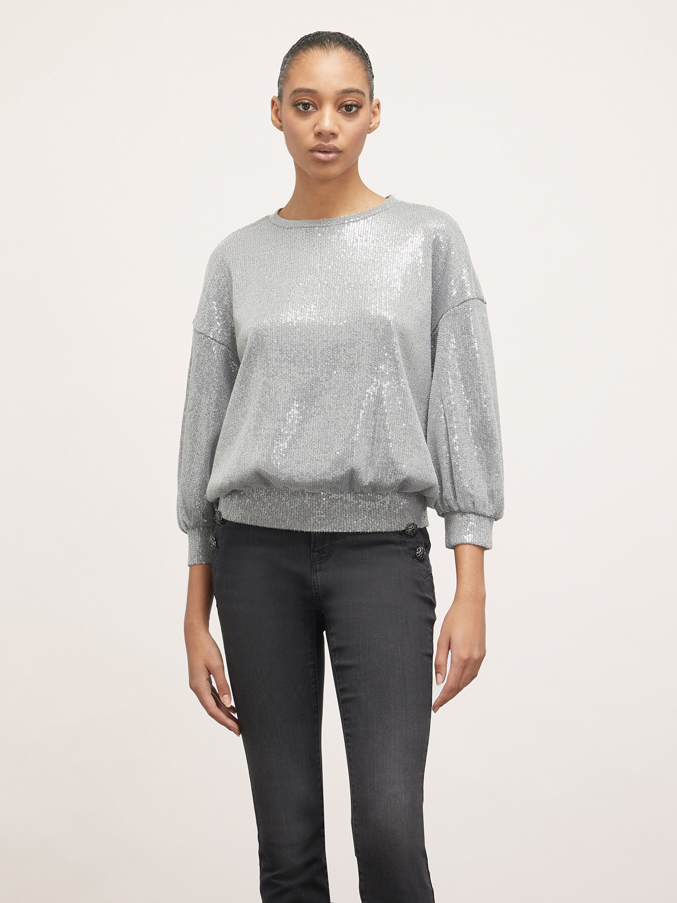 Hanorac scurt cu aspect lucios image number 0