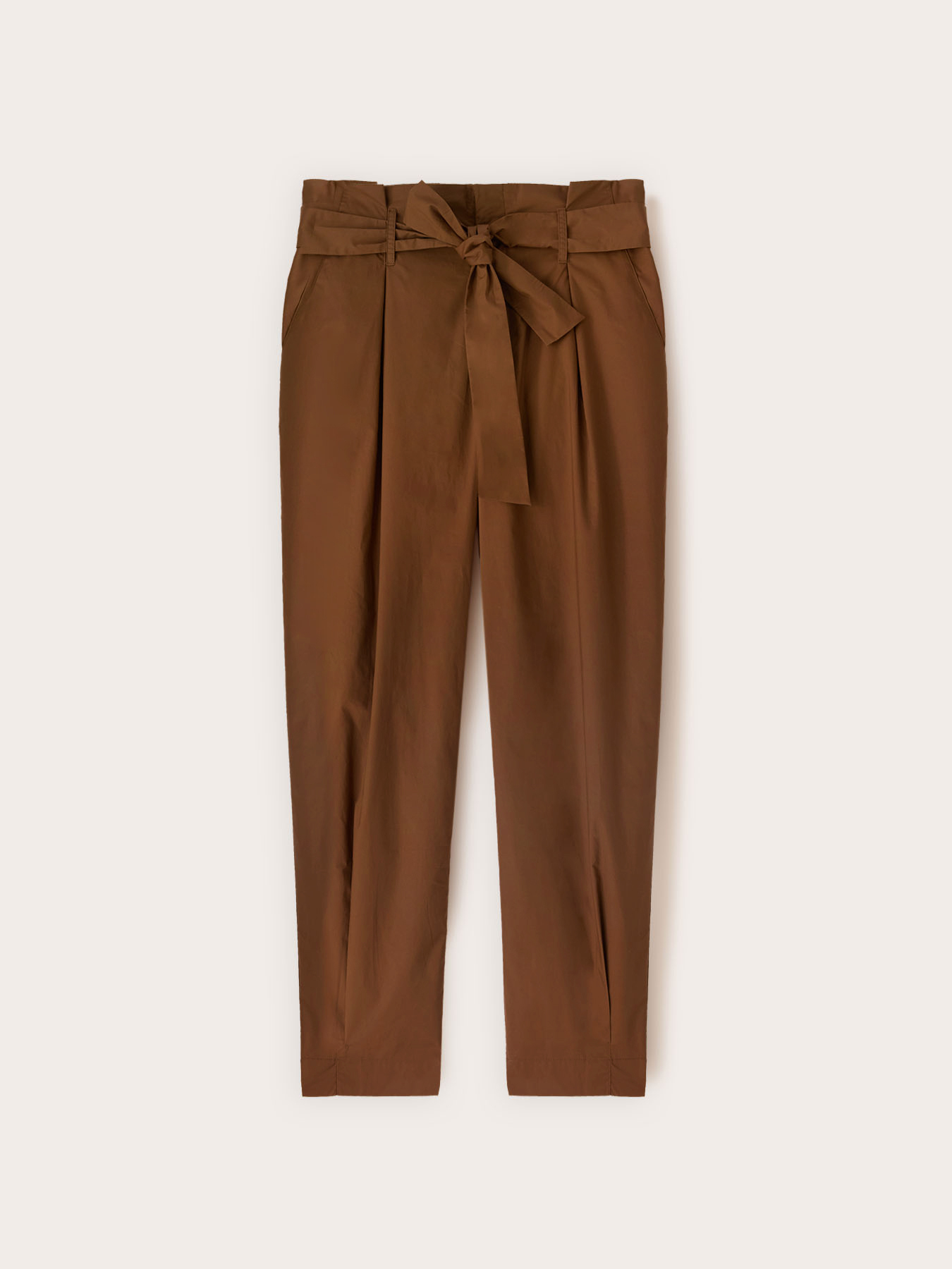 Hose aus Popeline mit Paper-Bag-Bund image number 4