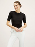 Rib knit sweater with short sleeves image number 0