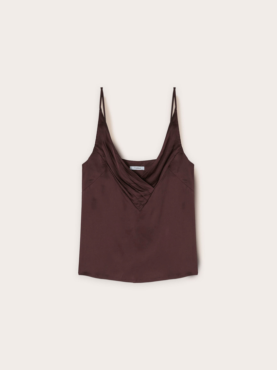 Top con bordo drappeggiato