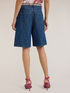 Denim and linen blend Bermuda shorts image number 1