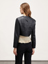 Bolero jacket in coated fabric with buttons image number 1