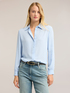 Cr&ecirc;pe de chine shirt with classic collar image number 0