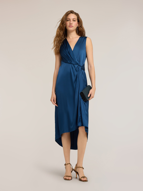 Draped satin dress
