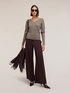 Palazzo pants in cady with satin inserts image number 0