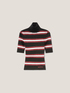 Striped lurex turtleneck sweater image number 4