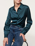 Solid colour satin shirt image number 2