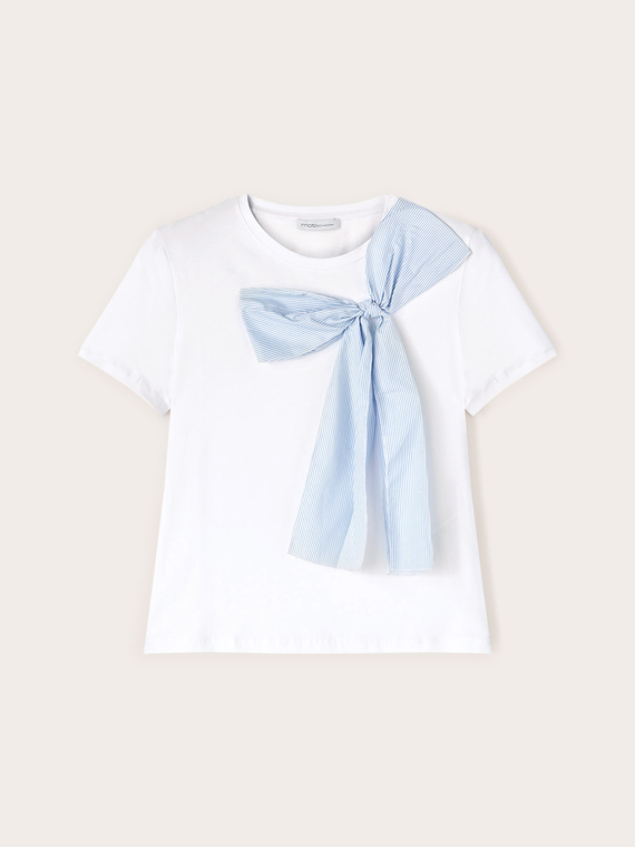 T-shirt with striped bow