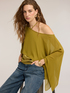 Crop poncho with draping and batwing sleeves image number 0