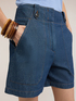 High-waisted denim shorts image number 3