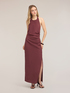 Langes Kleid aus Leinenmischung mit Drapierung image number 2