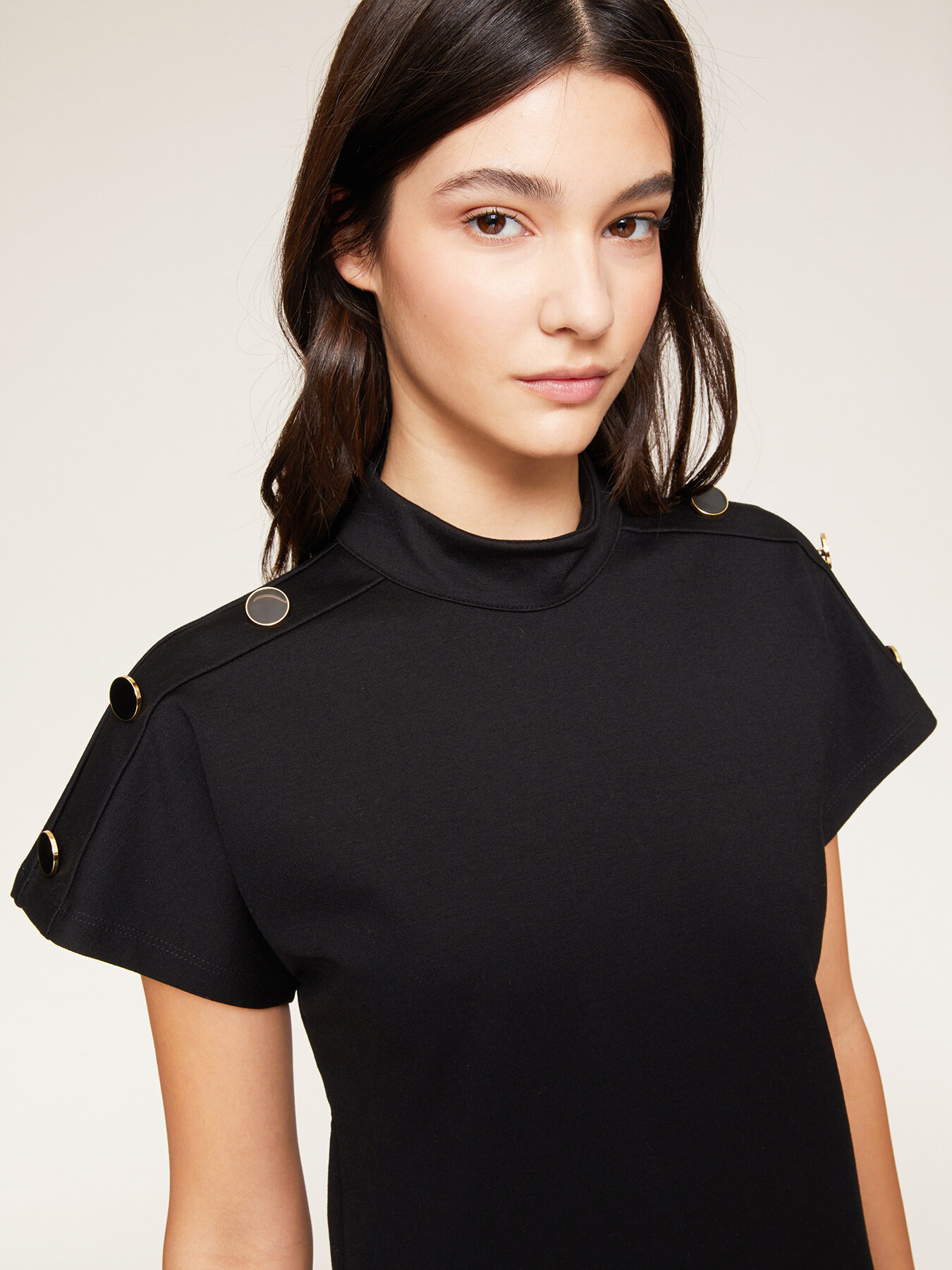 Rochie cu croială kimono cu model cu nasturi image number 2