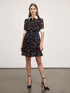 Robe chemisier en georgette motif rouge &agrave; l&egrave;vres image number 3