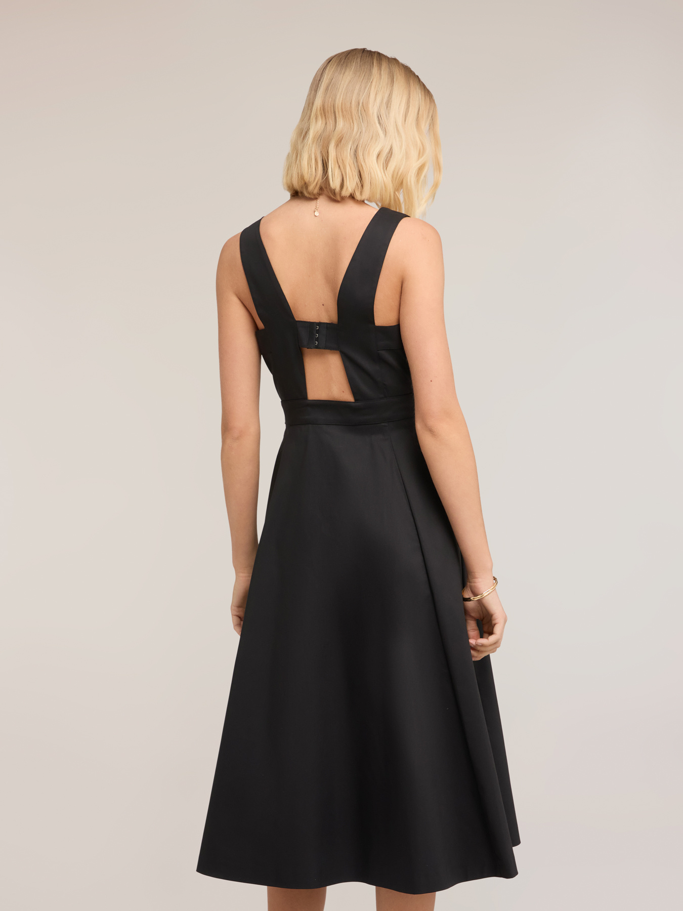 Vestito flare in cotone tecnico image number 1