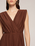Long pleated lurex jersey dress image number 2