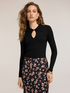 Ribbed viscose polo sweater with cut-out image number 0
