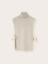 Ribbed knit poncho with turtleneck image number 1