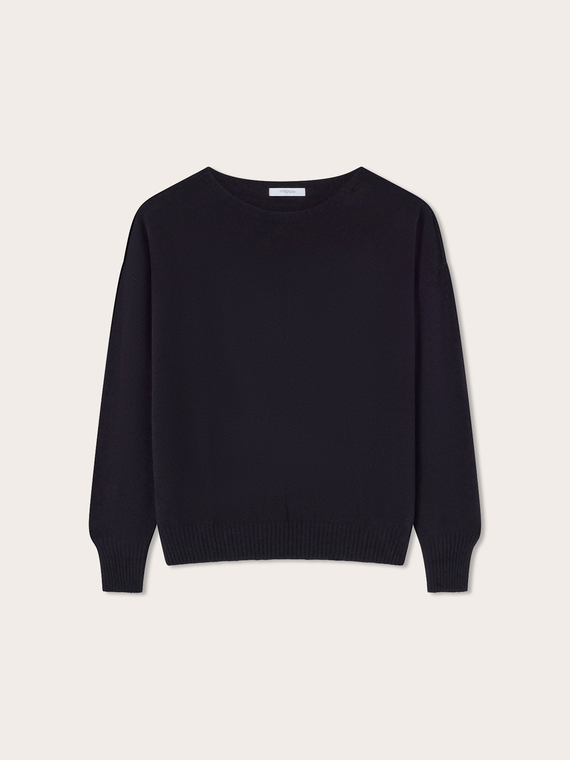 Wool boat-neck sweater