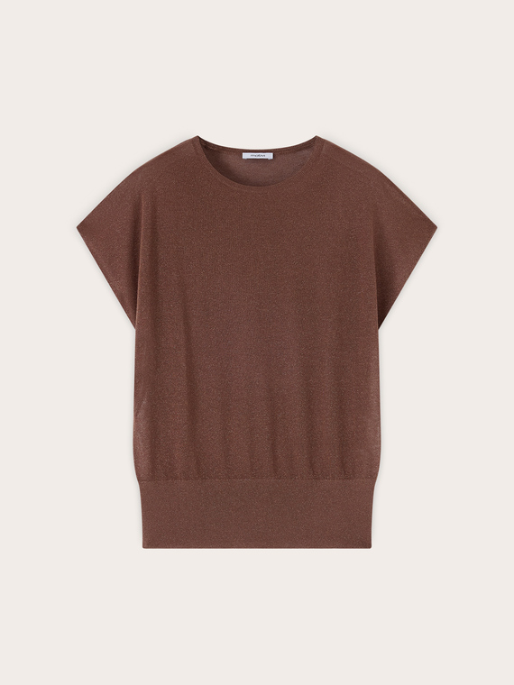 Fine viscose and lurex blend yarn sweater