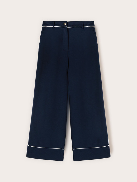 Cropped-Hose mit kontrastierenden Profilen
