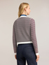 Striped openwork knit cardigan image number 1