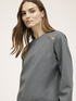 Milano knit fabric sweatshirt with button feature image number 3