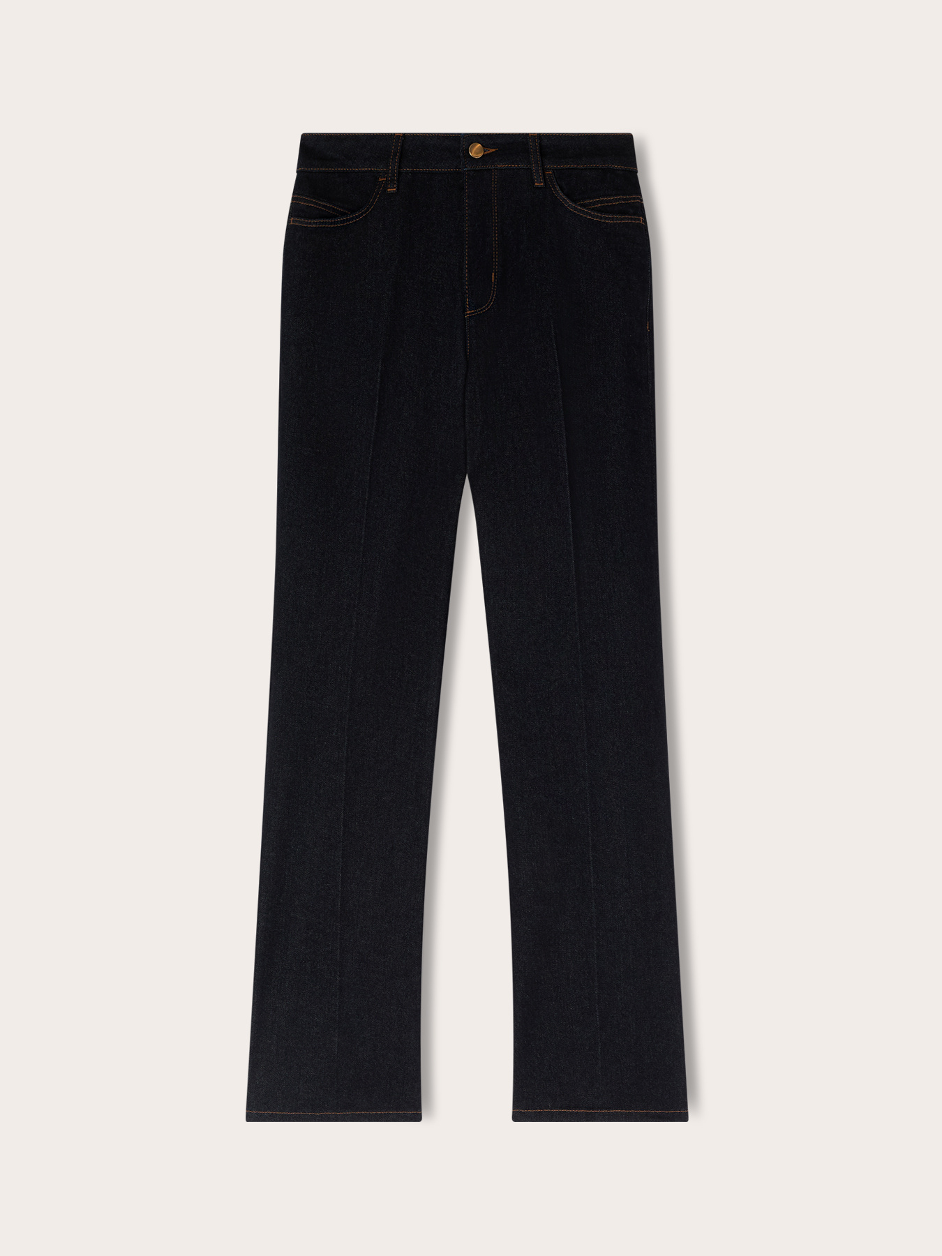 Jeans mit geradem Regular-Fit und B&uuml;gelfalte image number 4