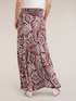 Ausgestellter Maxirock aus Marocaine mit Print image number 1