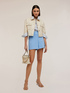 Chaqueta cropped con cuello de tejido revestido image number 0