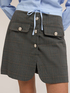Check-pattern mini skirt with contrast trim image number 3