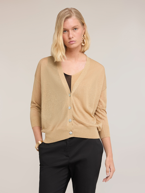 Viscose lurex blend cardigan