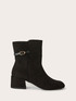Suede-effect low boots with strap image number 1