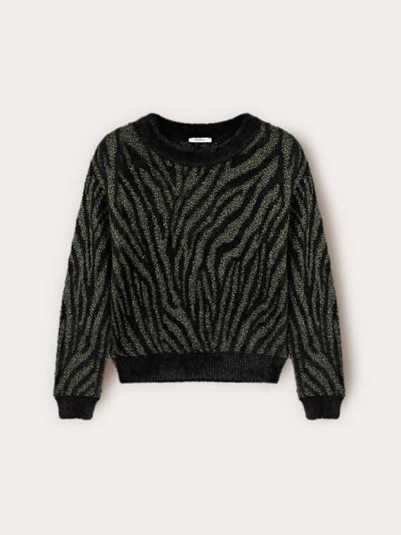 Maglia zebrata laminata