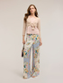 Pantalon palazzo en satin imprim&eacute; image number 0
