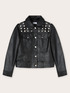 Coated fabric jacket with studs image number 3