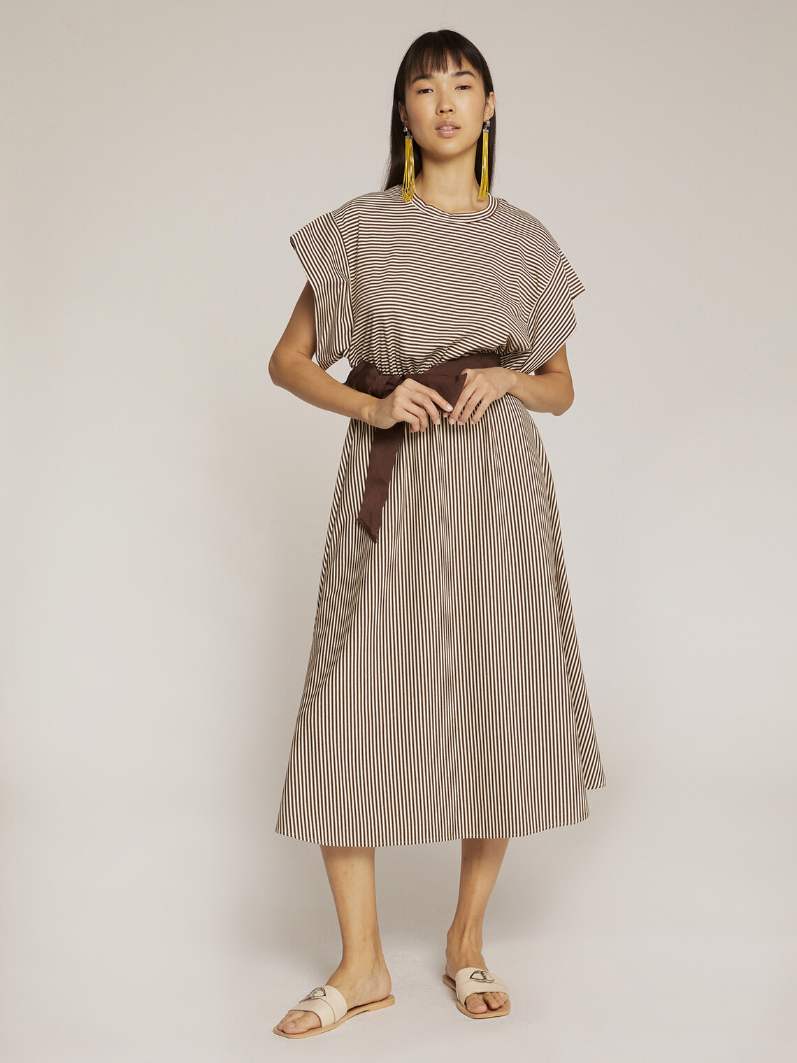 Vestito lungo in jersey a righe - Motivi.com