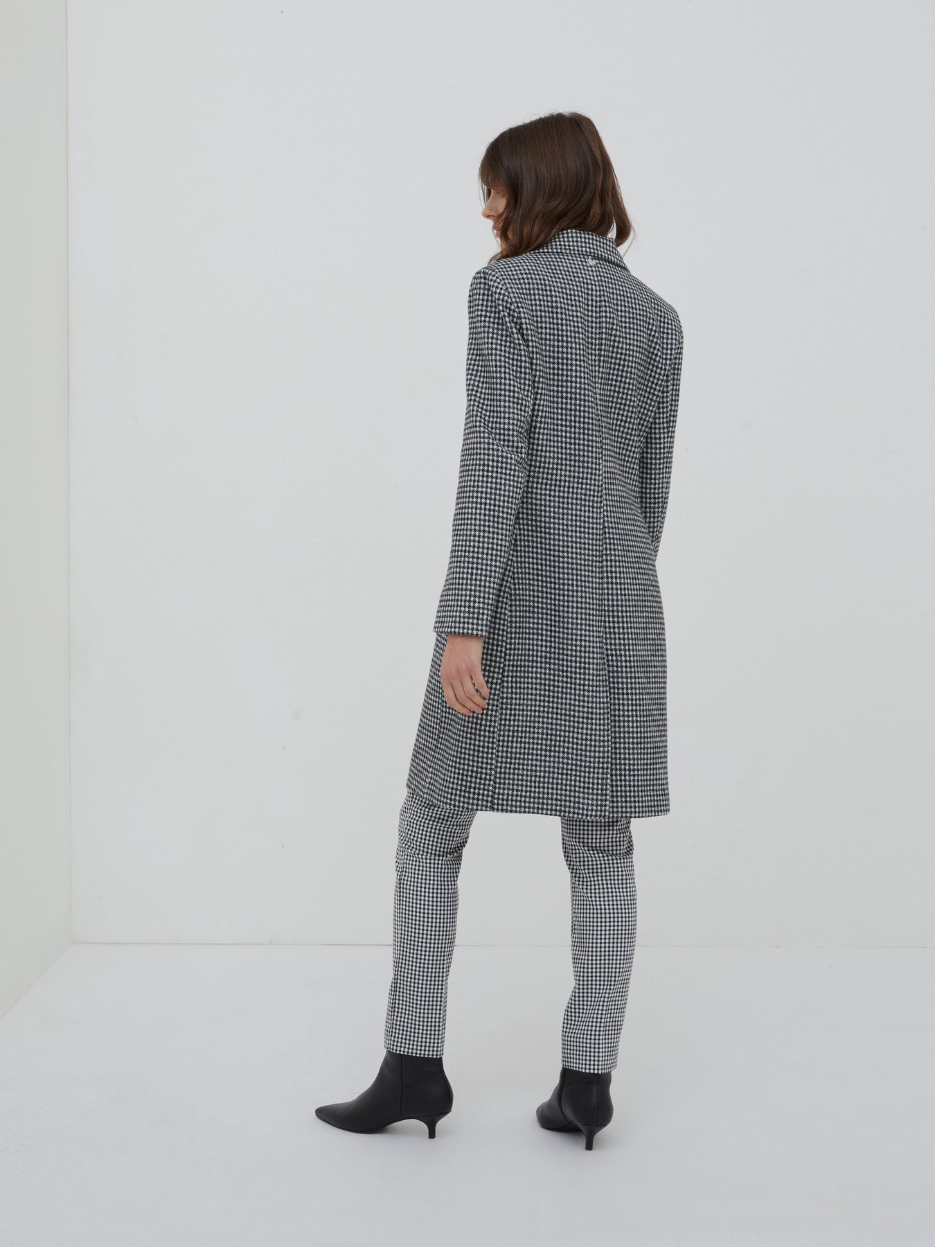 Cappotto lungo fantasia check image number 1