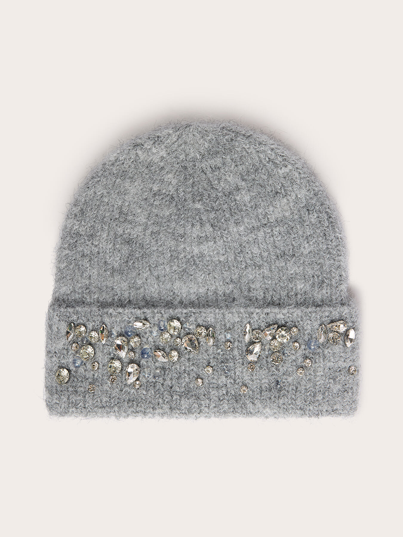 Wool-blend hat with rhinestones image number 1