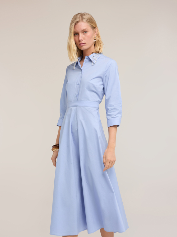 Hemdblusenkleid mit Schmuckkragen