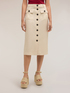 Midi pencil skirt in linen blend image number 0