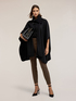 Wool poncho with high collar image number 1