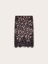 Pencil skirt in georgette with floral print and lace image number 4