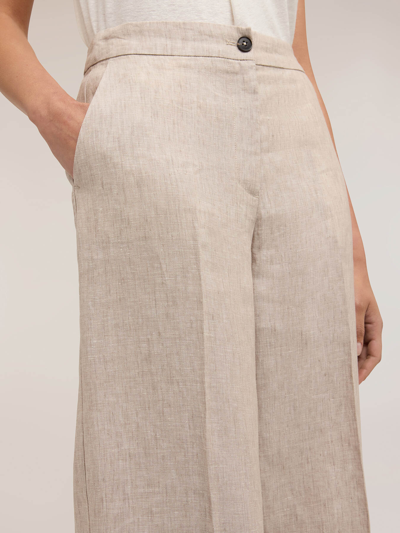 Pantalon palazzo en lin image number 3