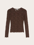 T-shirt in pizzo floreale con orlo smerlato image number 4